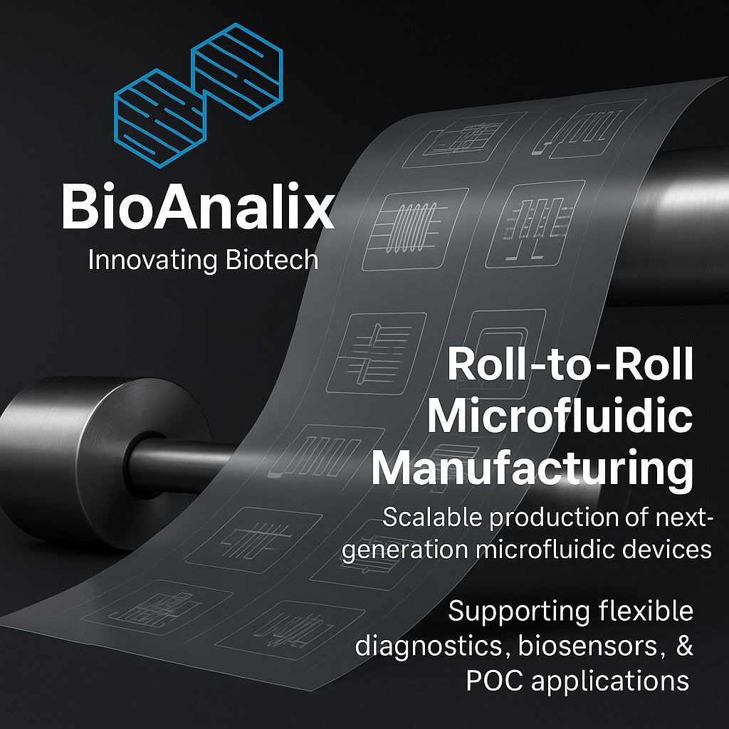 Roll-to-roll manufacturing system for scalable polymer microfluidic devices